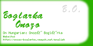 boglarka onozo business card